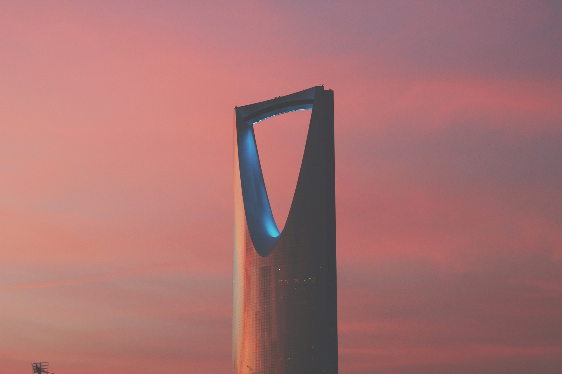 Kingdom Centre in Riyadh at sunset