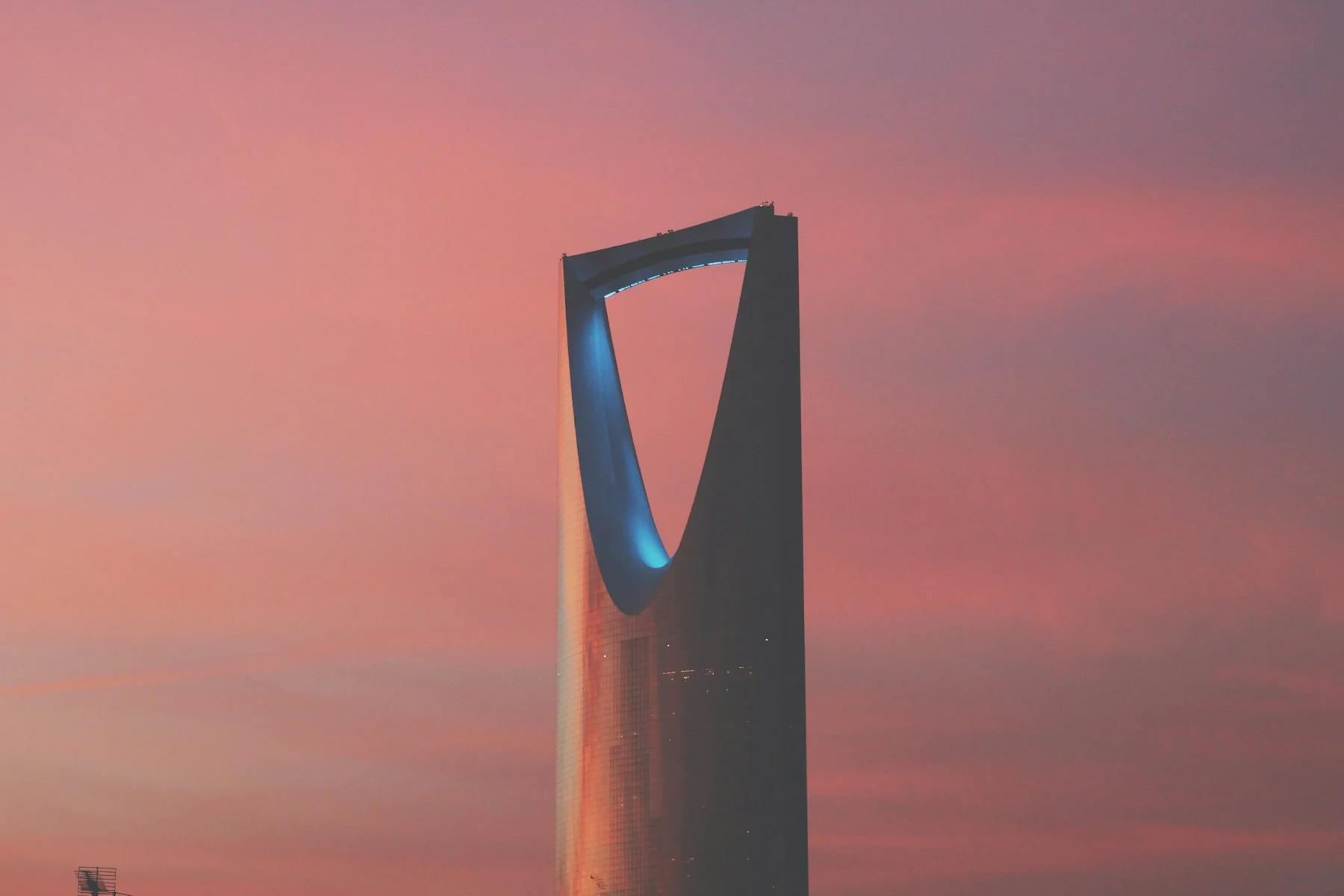 Kingdom Centre in Riyadh at sunset